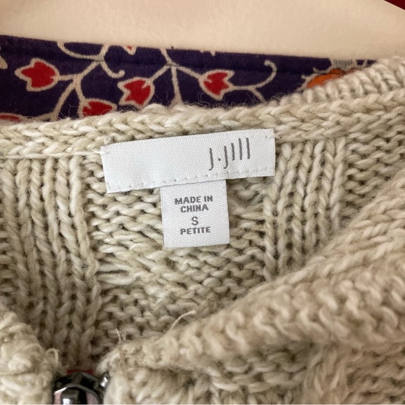 J Jill cable knit zip sweater - Picture 3 of 4